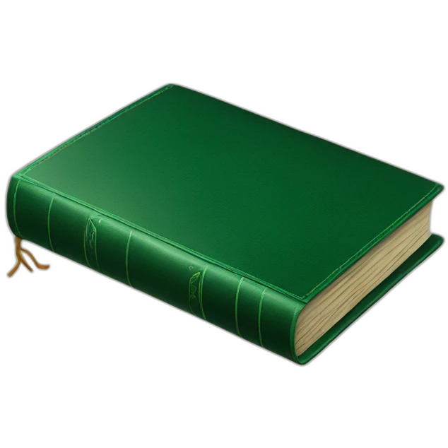 old book green leather cover emoji