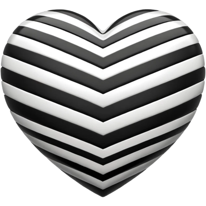 heart with black and white stripes emoji