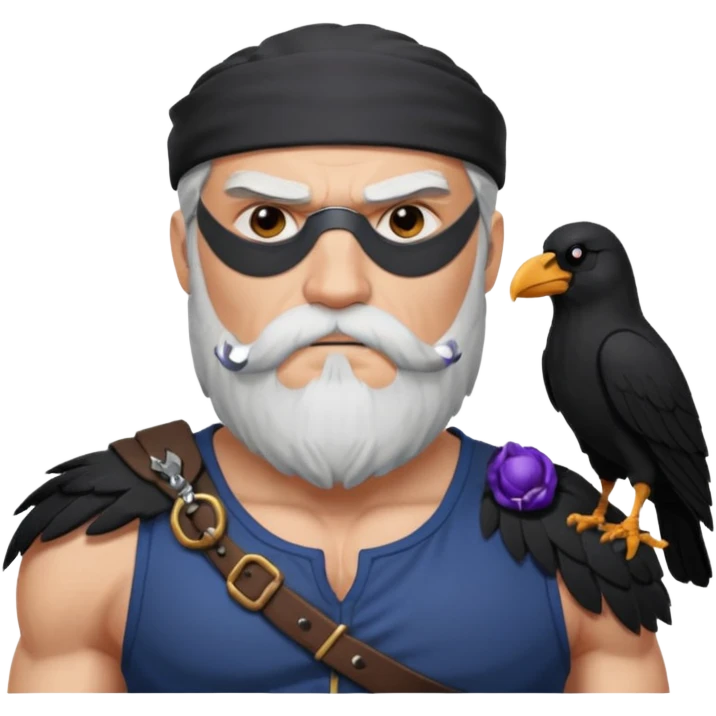 odin with eyepatch and raven on his shoulder emoji