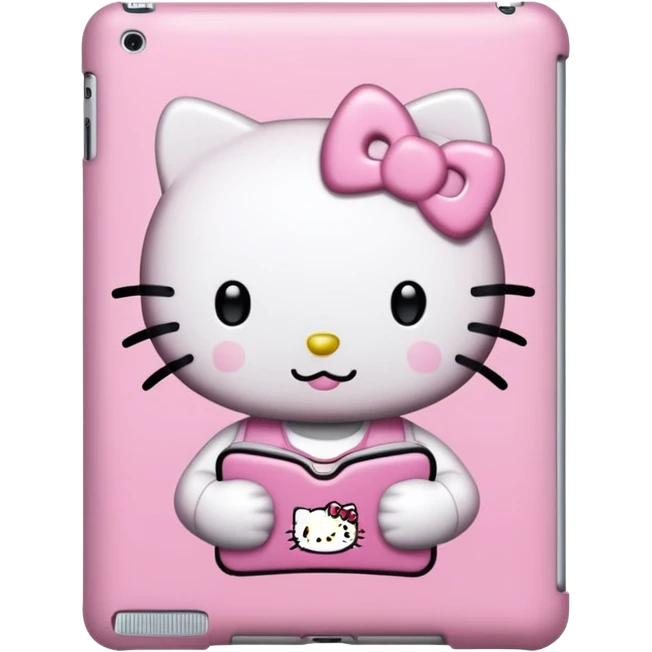 je veux un iPad rose cute avec une coque hello kitty emoji