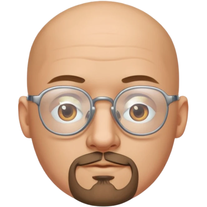 Bald man with glasses and goatee emoji
