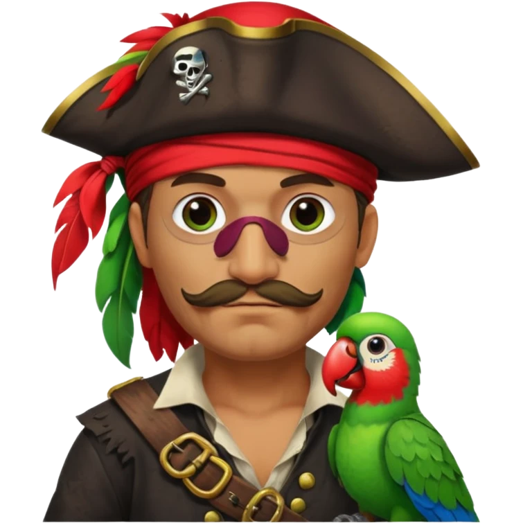 pirate and parrot emoji