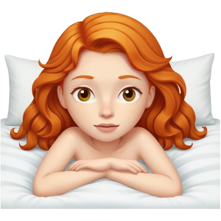 Ginger girl laying on bed emoji