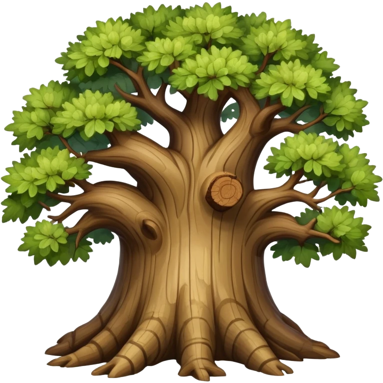 realistic oak tree with detailed bark and branches emoji