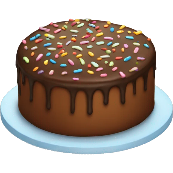 Brown cake with sprinkles  emoji