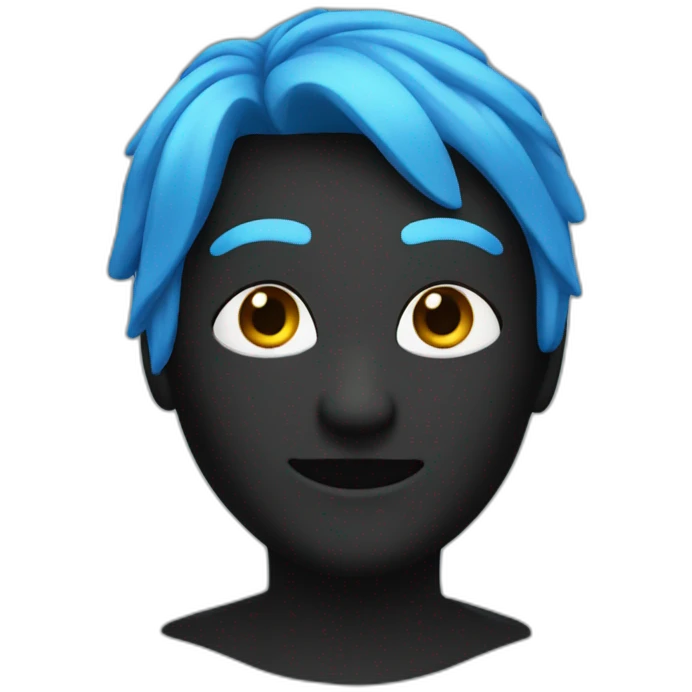 man,black mask,bluehair emoji