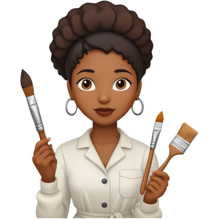 Black female artist painter emoji