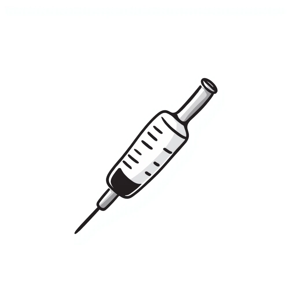 medical syringe, hand drawn doodle style emoji