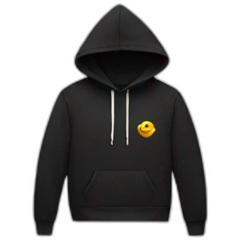 folded black hoodie for women emoji
