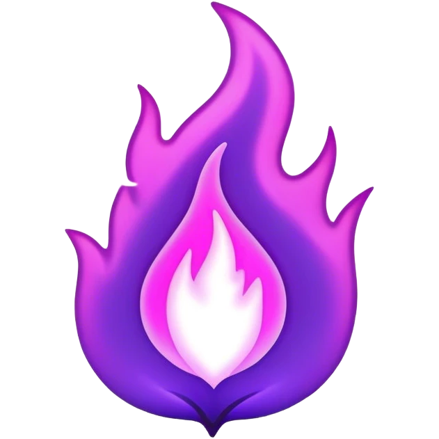 outline violet neon flame emoji