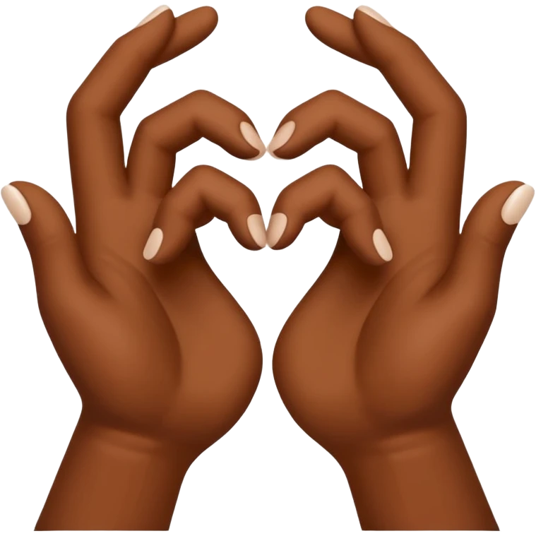 Je veux l'emoji main en cœur 🫶🏾 avec une main marron et une main blanche, deux mains qui forment un coeur emoji