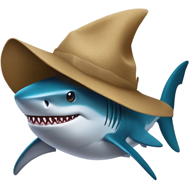 shark with a big hat emoji