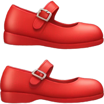 red mary jane shoe with 2 straps emoji
