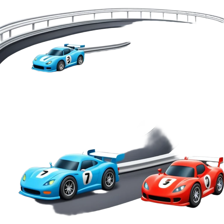 race track with racing cars emoji