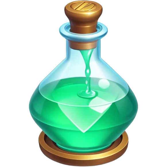 Clash of Clans aesthetic: Cinematic Playful 3D Isometric Health Potion Emoji, rendered in a 3D vector-style similar to standard emojis with minimal shading and bold, simplified shapes. A compact, distinct form with signature details, softly glowing with a fantasy RPG magic charm. Simplified yet unmistakably iconic, highly detailed and consistent, glowing with a soft radiance and high shine. Stylized with a touch of heroic grandeur and a soft glowing outline, capturing the essence of a beloved gaming relic with a friendly, playful manner! emoji
