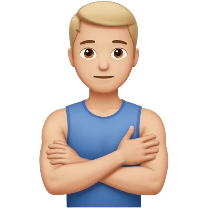 arms crossed holding neck guy emoji