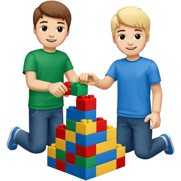 boys playing with legos full body emoji