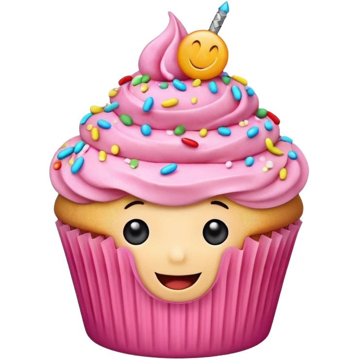 cupcake love cute with face emoji
