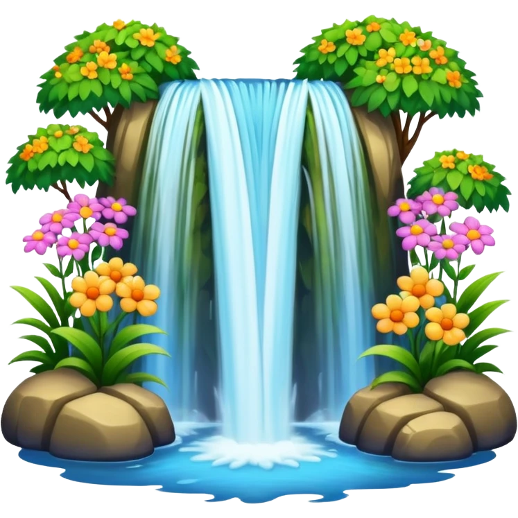 spring with flowers waterfall emoji