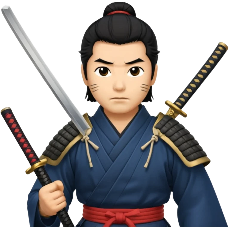 man samurai holds katana, still pose. emoji