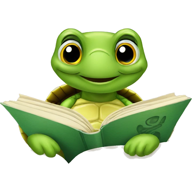 TURTLE READING  emoji