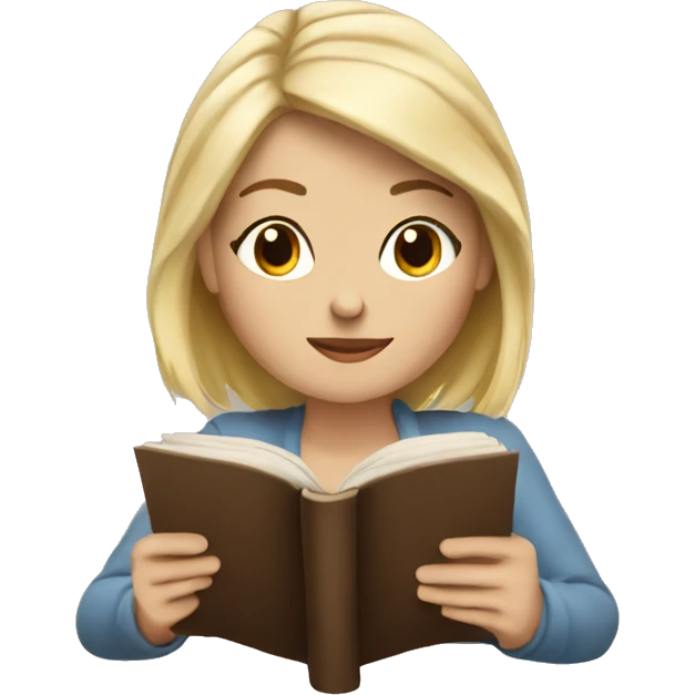 blondie reading a book with coffee  emoji