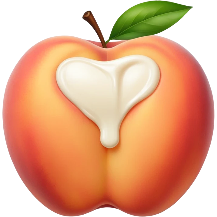 White cream on a peach emoji