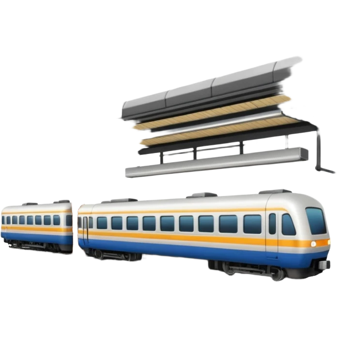 train station scene with platform and train emoji