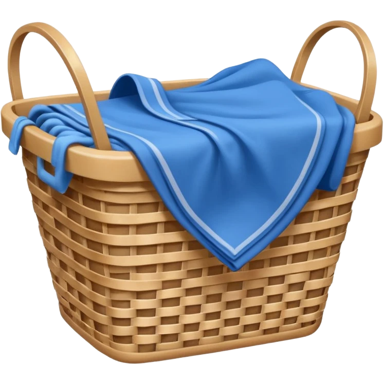 LAUNDRY white BASKET WITH FOLDED blue CLOTHES emoji