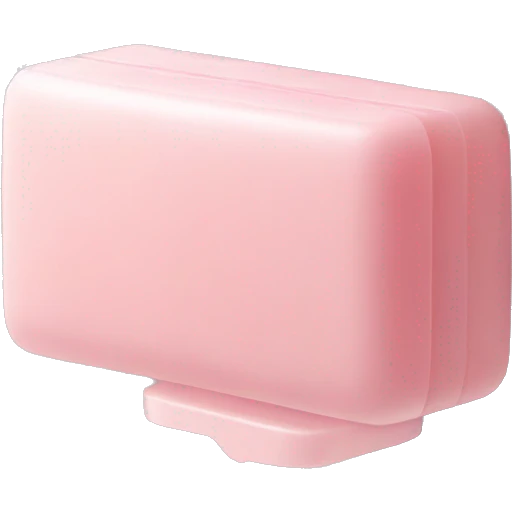 Light pink soap bar sitting on a soap holder emoji