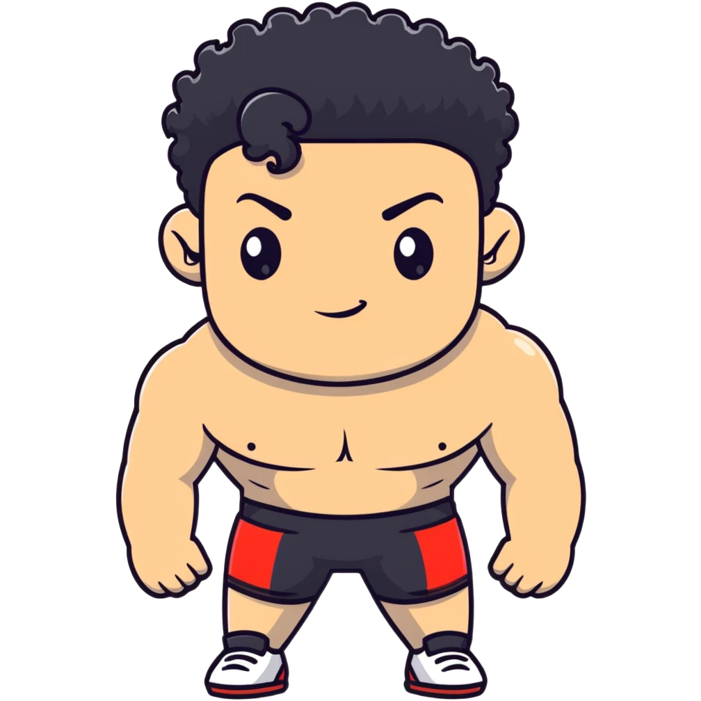 shirtless male athlete with white skin and black curly hair on top with shaved sides emoji