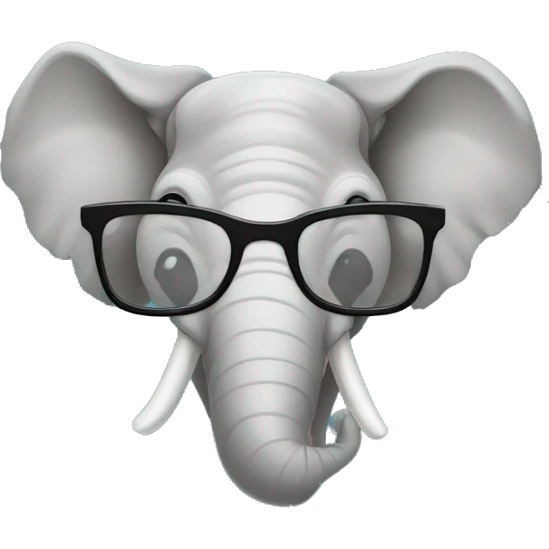 Un elefante con lentes emoji