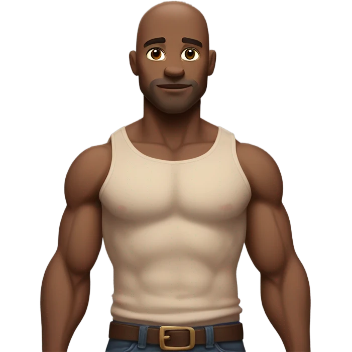 strong white pig like man with little clothes emoji