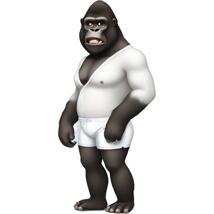 A gorilla wearing white underwear emoji