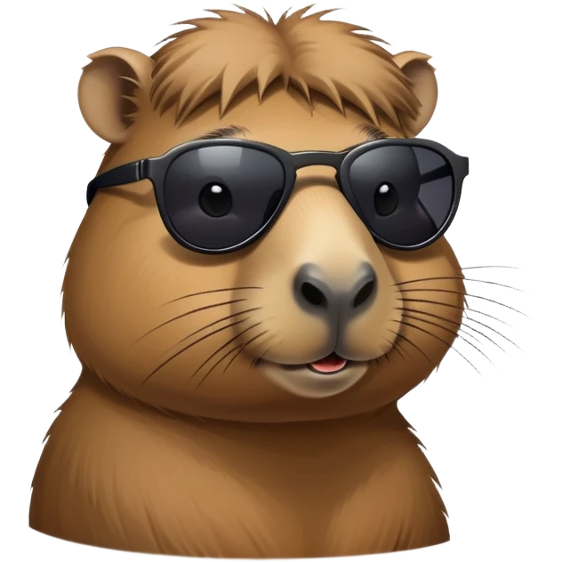 cool capybara wearing fashionable dark sunglasses emoji