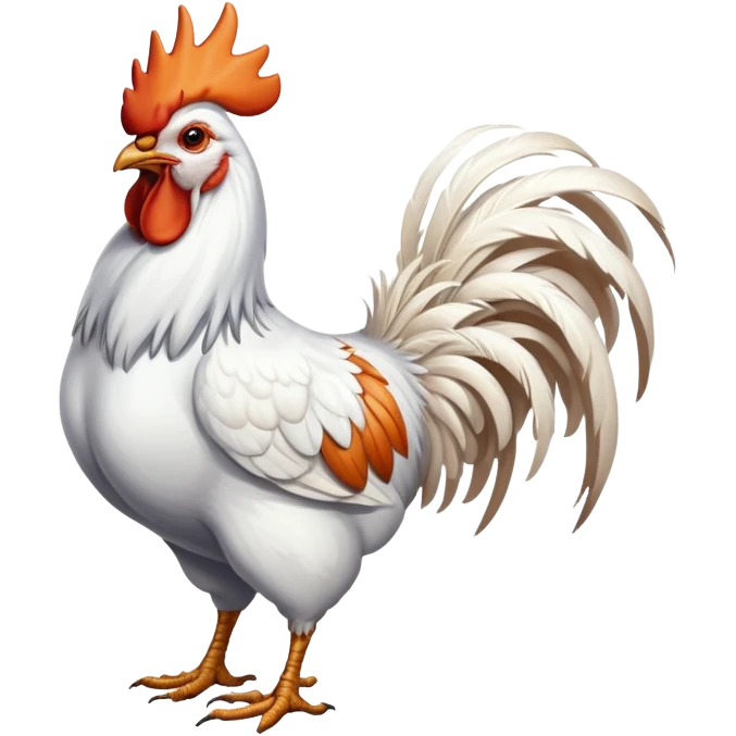 White americauna rooster with tan and orange highlights emoji