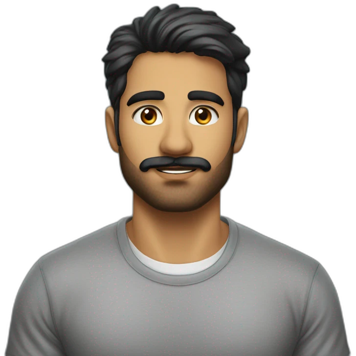 Aiman TAHIR linkedin without-bear moustache  with-shirt emoji