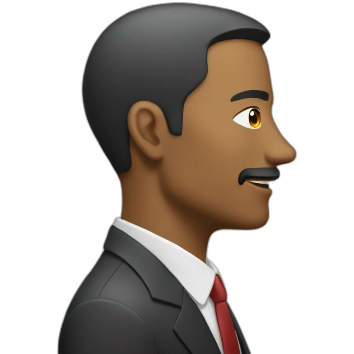 man in suit looking to the right (side view) emoji