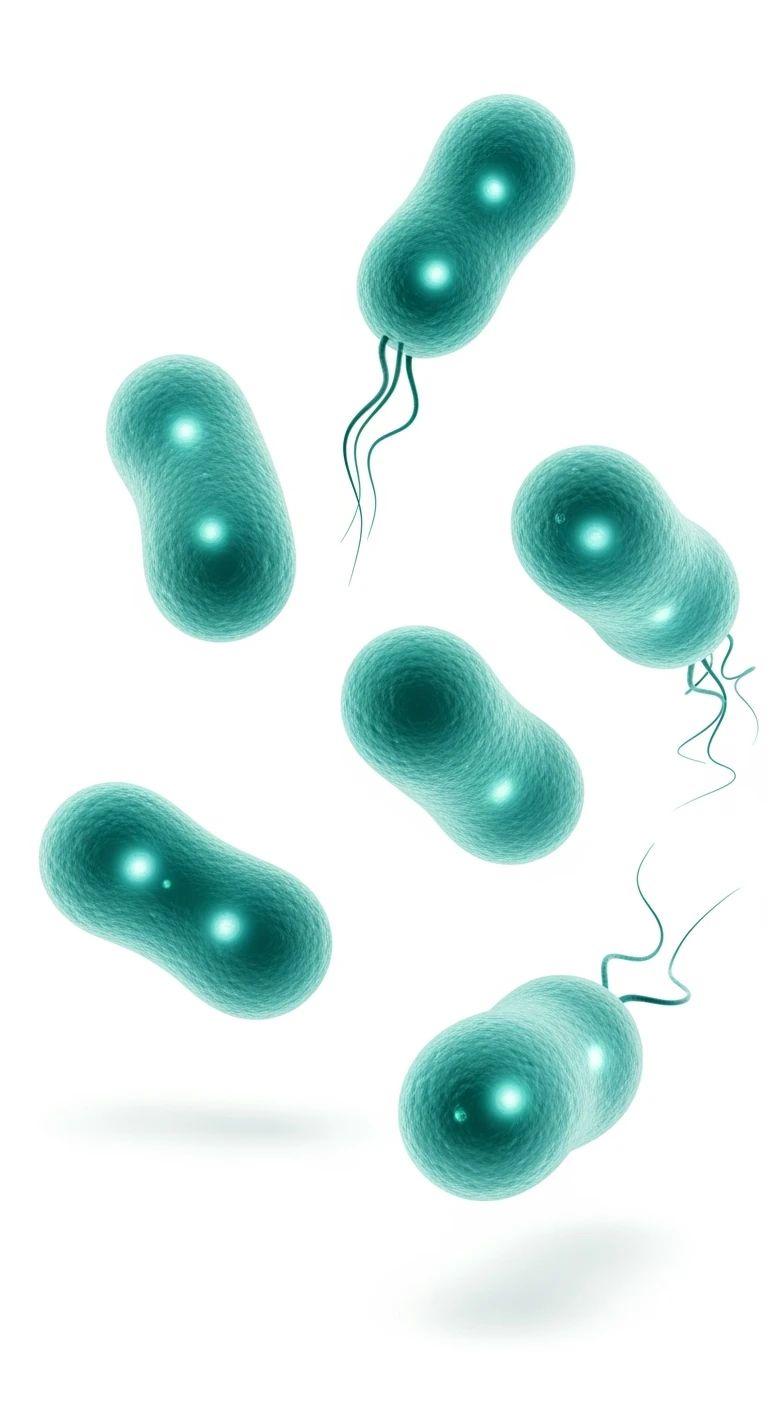 6 BATTERI INTESTINALI TURCHESI FLUTTUANO IN ARIA IN 4K, SFONDO BIANCO emoji