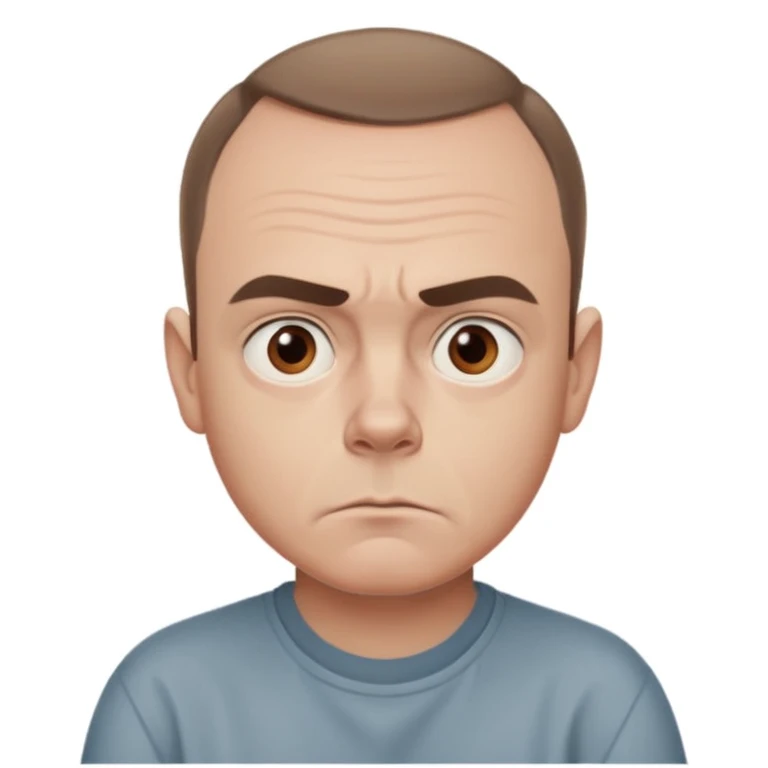 Carl from Sling Blade, serious expression, recognizable features, neutral background emoji