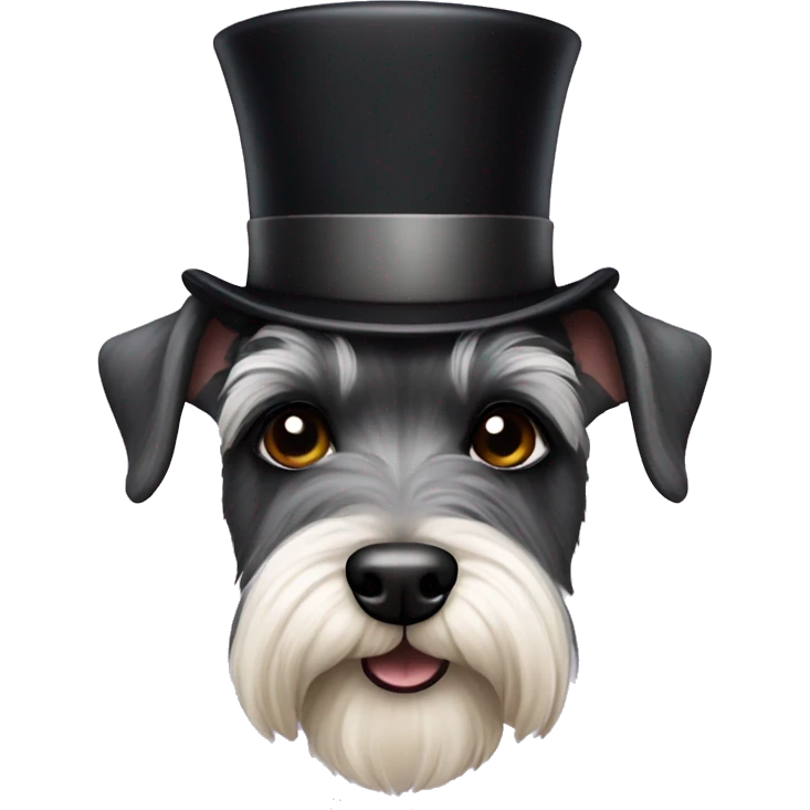 Mini schnauzer with top hat emoji