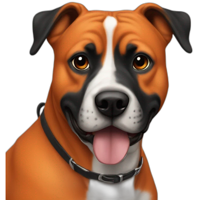 Staffordshire terror orange with black nose emoji