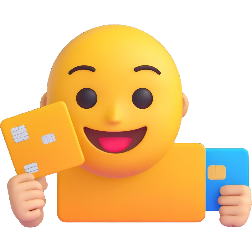 e-commerce emoji, high fidelity, smooth edges, credit card emoji