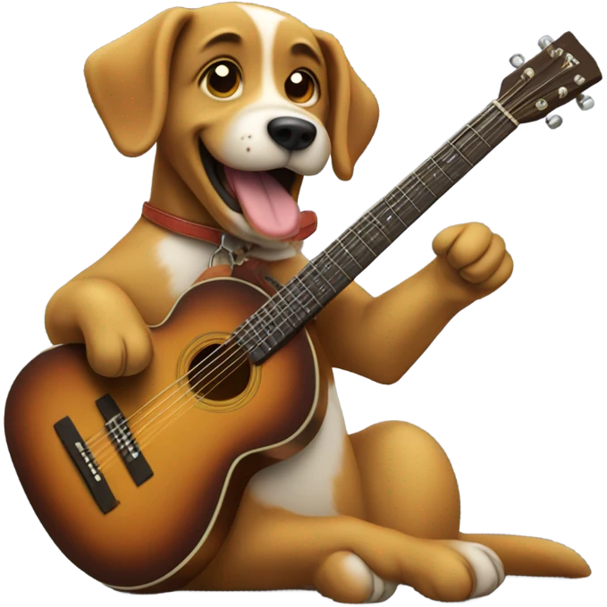 Dog playing a guitar emoji