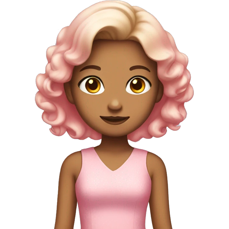 cute girl wearing pink dress emoji