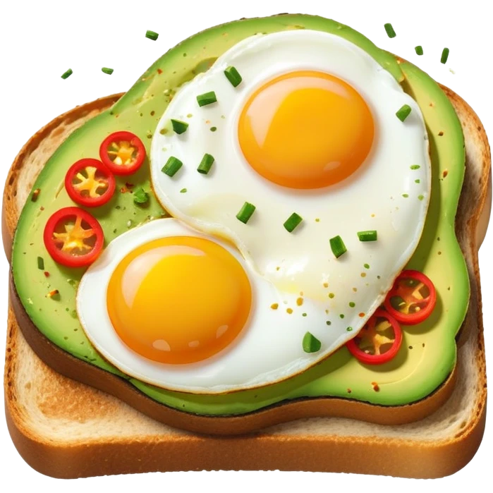 Avo toast with fried egg emoji