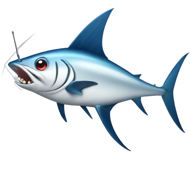 Swordfish with a lure in its mouth emoji