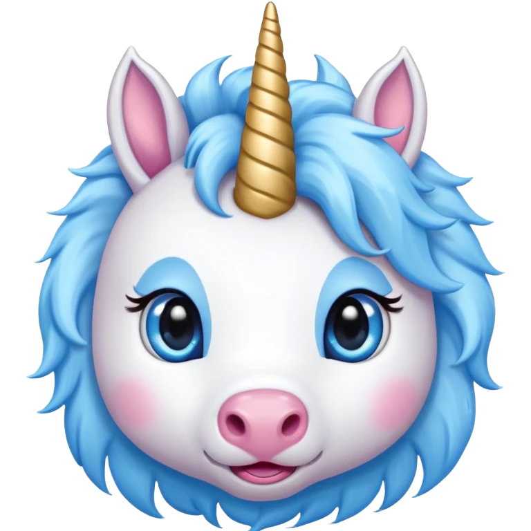unicorn head, cute, like cartoon character emoji