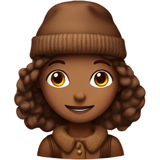 brownie girl with wool hat  emoji