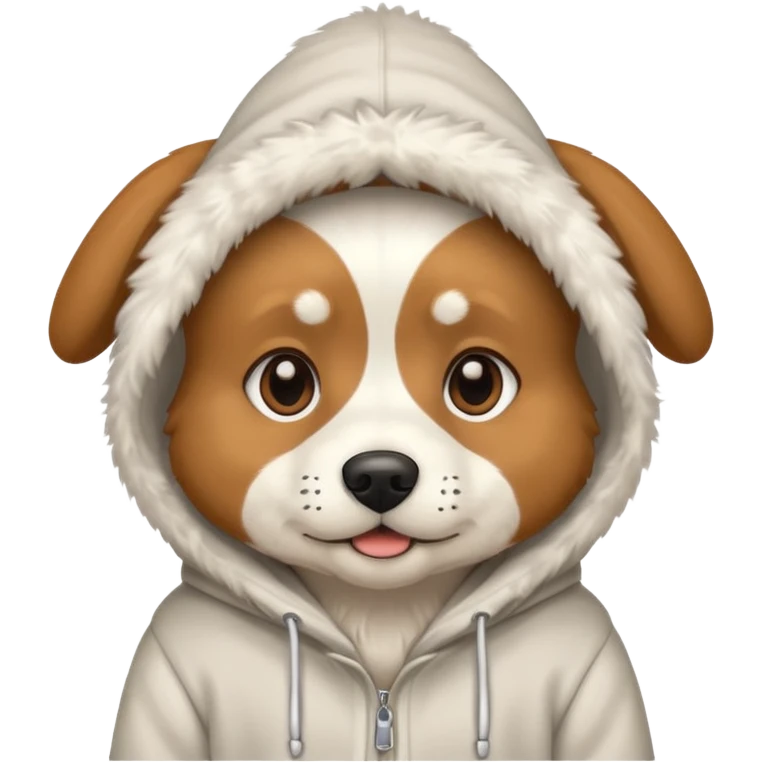 Dog wearing a hoodie emoji